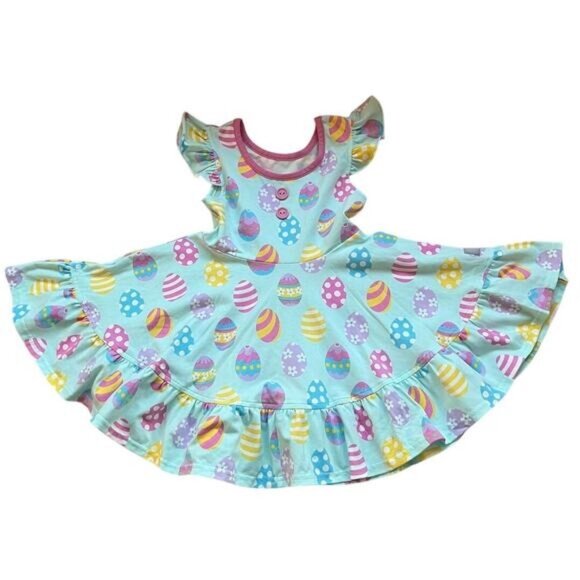 Eleanor Rose Paulina Dress Girls Size 3 - 4 Easter Knit Ruffle Sleeve - Picture 1 of 9